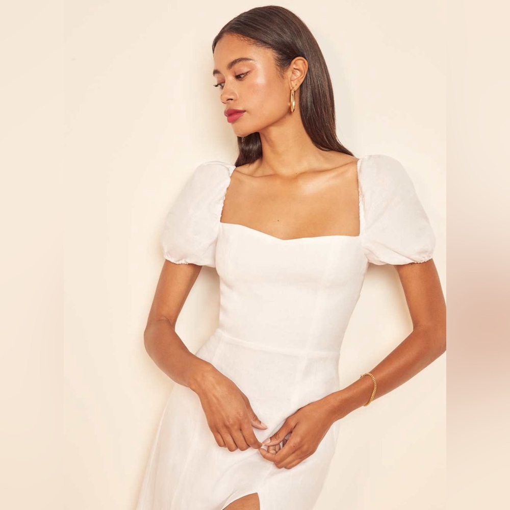 Reformation Denver Linen Dress - White (Size 4) - Picture 4 of 8